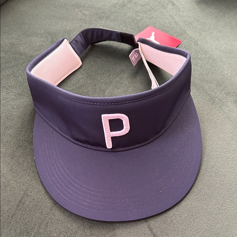 Men’s Puma visor, NWT, navy blue and white